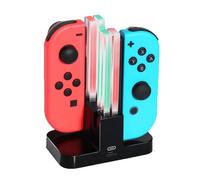 INF Station de Charge pour Nintendo Switch avec indicateur LED, Chargeur Joy-Con 4 en 1 avec câble de Charge USB C, Noir