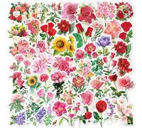 INF Stickers Fleurs et feuilles paquet de 50 Multicolore