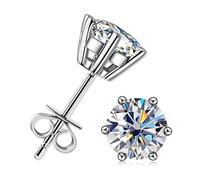 Inf.Story Boucles d'oreilles à tige en moissanite pour femme ou homme, couleur D brillant, diamant cultivé en laboratoire, argent sterling plaqué or 18 carats, boucles d'oreilles classiques en