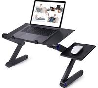 INF Table d'ordinateur portable réglable avec tapis de souris - noir