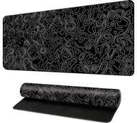 INF Tapis de souris avec motif floral artistique Noir L