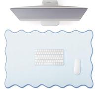 INF Tapis de Souris Bord Vague - Tapis de Bureau en Caoutchouc Naturel Bleu