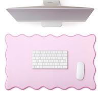 INF Tapis de Souris Bord Vague - Tapis de Bureau en Caoutchouc Naturel Rose