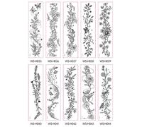 INF Tattoos Temporaires Fleurs Sauvages - Ensemble de 10 Feuilles