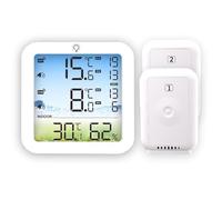 INF Thermomètre numérique pour réfrigérateur avec 2 capteurs extérieurs, intérieur et extérieur, valeurs max/min, alarme