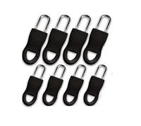 INF Tirettes pour glissières de fermeture éclair, paquet de 8 Le noir L