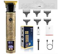 INF Tondeuse à Cheveux Électrique Dragon Phénix Dorée avec Écran LED
