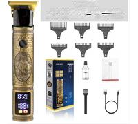 INF Tondeuse à Cheveux Électrique Lion Dorée pour Hommes - 7 Pièces
