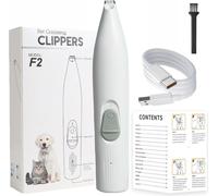INF Tondeuse à poils pour chiens et chats - Silencieuse, précise, set de 4 pièces blanc