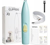 INF Tondeuse à poils pour chiens et chats - Silencieuse, précise, set de 4 pièces bleu