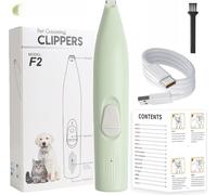 INF Tondeuse à poils pour chiens et chats - Silencieuse, précise, set de 4 pièces Vert