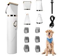 INF Tondeuse de toilettage pour animaux de compagnie D1 : Kit professionnel 4-en-1 Blanc