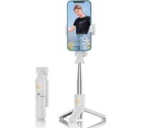 INF Trépied Selfie Stick Bluetooth 65cm avec Lumière & Obturateur - Blanc
