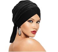 INF Turban en velours | Accessoire de tête élégant Le noir