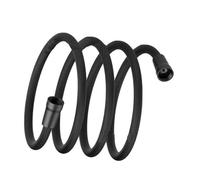 INF Tuyau de douche anti-explosion en nylon noir de 2 mètres avec capuchon en PP