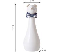 INF Urne Funéraire Céramique pour Animaux de Compagnie avec Nœud Papillon - Souvenir Éternel Blanc