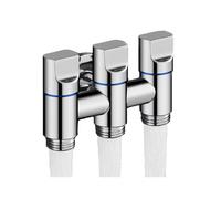 INF Vanne triple sortie - acier inoxydable galvanisé Argent