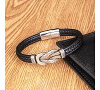 INF Vintage Bracelet tricoté noir avec fermoir magnétique