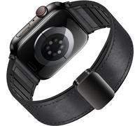 INF Vintage Leather Watch Strap for Apple Watch Black S