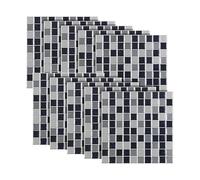 Infactory 10 dalles murales adhésives - 26 x 26 cm - Mosaïque Niveaux de gris