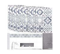 Infactory 10 dalles murales adhésives - 29,5 x 19,5 cm - Carreau de ciment bleu