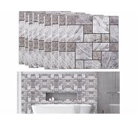 Infactory 10 dalles murales adhésives - 30 x 30 cm - Mur en pierres