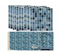 infactory 10 mosaïques Autocollantes pour carrelage Aqua