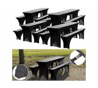 Infactory 12 housses élastiques pour tables et bancs - coloris anthracite
