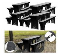 : 12 housses élastiques pour tables et bancs - coloris anthracite