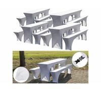 Infactory 12 housses extensibles pour tables et bancs - coloris blanc