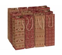 Infactory 12 sacs cadeaux en papier kraft avec motif de Noël 34 x 10 x 10 cm