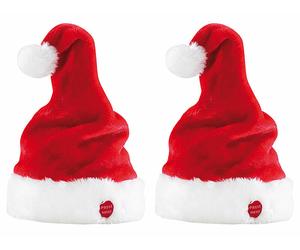 Infactory 2 bonnets de Père Noël dansants et chantants