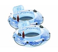 Infactory 2 bouées gonflables avec dossier et support pour boisson