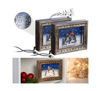 Infactory 2 cadres décoratifs de Noël "Village de Noël" avec LED, musique et neige