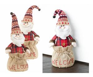 Infactory 2 cale-portes Pères Noël décoratifs "Welcome"