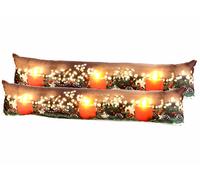 Infactory 2 coussins de porte à 3 LED avec motifs bougies - 90 x 20 cm
