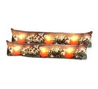 : 2 coussins de porte à 3 LED avec motifs bougies - 90 x 20 cm