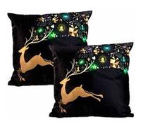 Infactory : 2 coussins lumineux décoratifs Renne - 45 x 45 cm