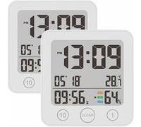Infactory : 2 horloges de salle de bains numériques avec thermomètre/hygromètre