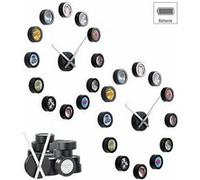 Infactory : 2 horloges murales personnalisables avec 12 photos G
