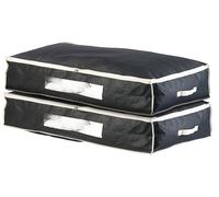 Infactory 2 housses de rangement 86 L pour dessous de lit avec fenêtre transparente - Noir
