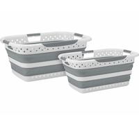 Infactory 2 paniers à linge pliables 28 et 40 L