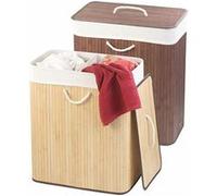 Infactory : 2 paniers à linge pliables en bambou avec couvercle et sac à linge