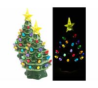 Infactory 2 sapins de Noël à LED 19 cm en céramique