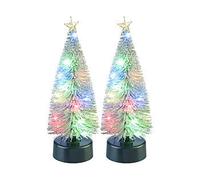 Infactory 2 sapins de Noël enneigés avec LED multicolores USB