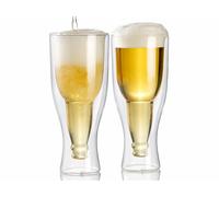 Infactory Verres à bière à double paroi – 20 cl – Lot de 2