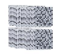 Infactory 20 dalles murales adhésives - 26 x 26 cm - Mosaïque Niveaux de gris