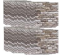 infactory 20 Dalles murales adhésives - 30 x 30 cm - Mur en Pierres de rivière