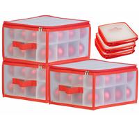Infactory 3 boîtes de rangement pour 32 boules de Noël Ø 6 cm