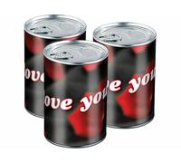 Infactory 3 boîtes métalliques cadeau - I love You - Ø 78 x 111 mm
